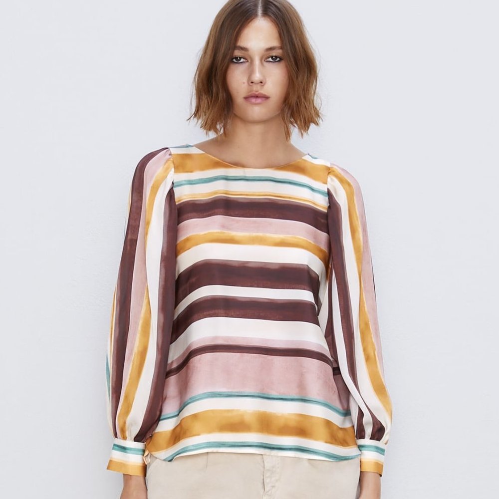 Zara Multicolor Striped Blouse